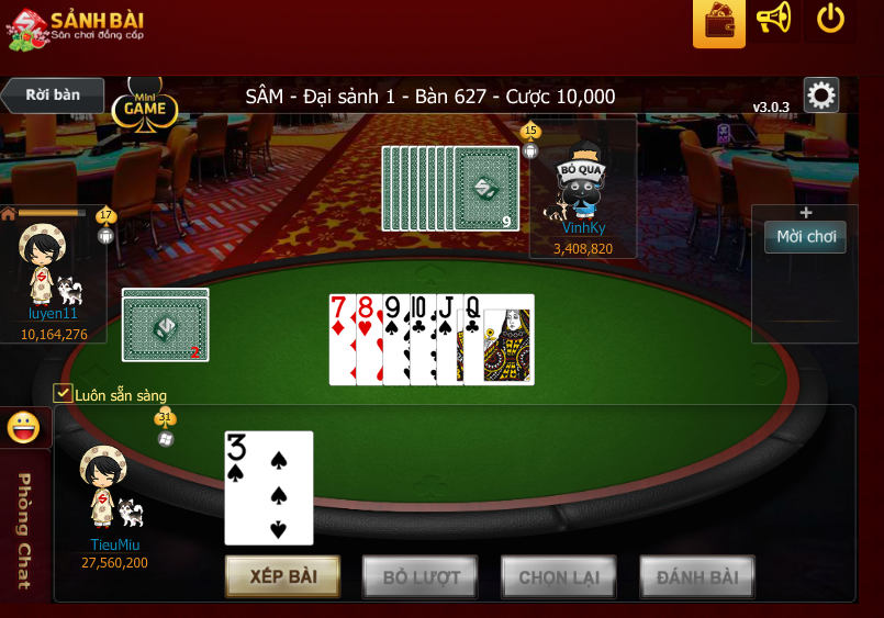 số người tham gia game bài Sâm lốc tối thiểu là 2 - 4