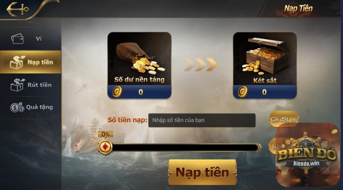Nạp rút tiền tại cổng game Biển đỏ Club