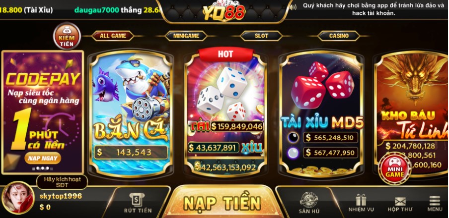 Kho game cá cược top 1 thị trường