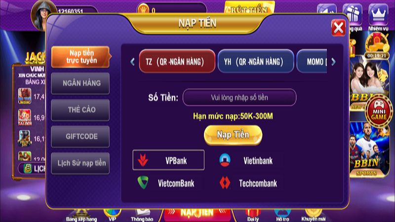 Hướng dẫn cách nạp tiền zing68