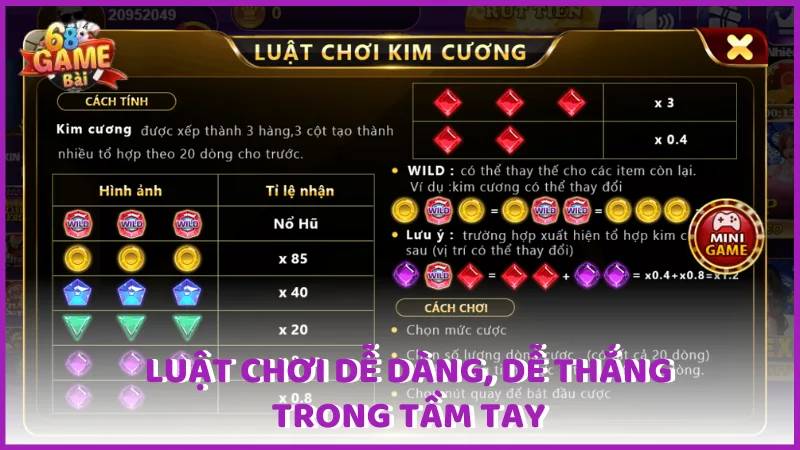 luật chơi game kim cương