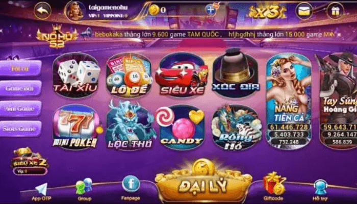  Đa dạng thể loại game tại Nổ hũ 52