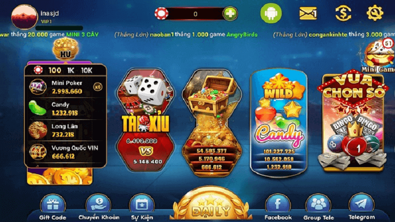 Danh sách chơi tại cổng game nổ hũ 88