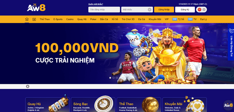 Giới thiệu trang cá cược AW8 Vip